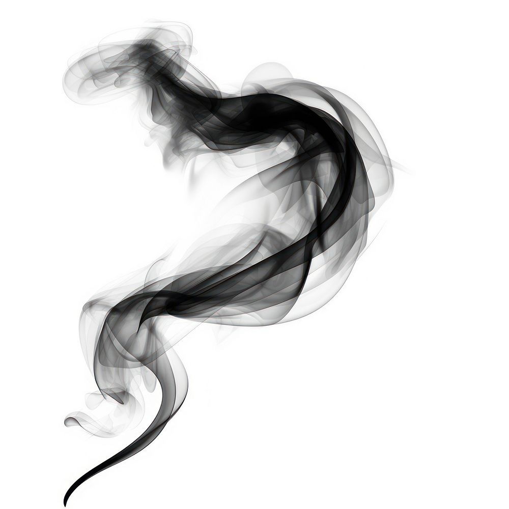 Abstract smoke of spiral black white white background.