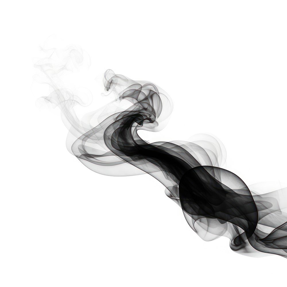 Abstract smoke of spiral black white white background.