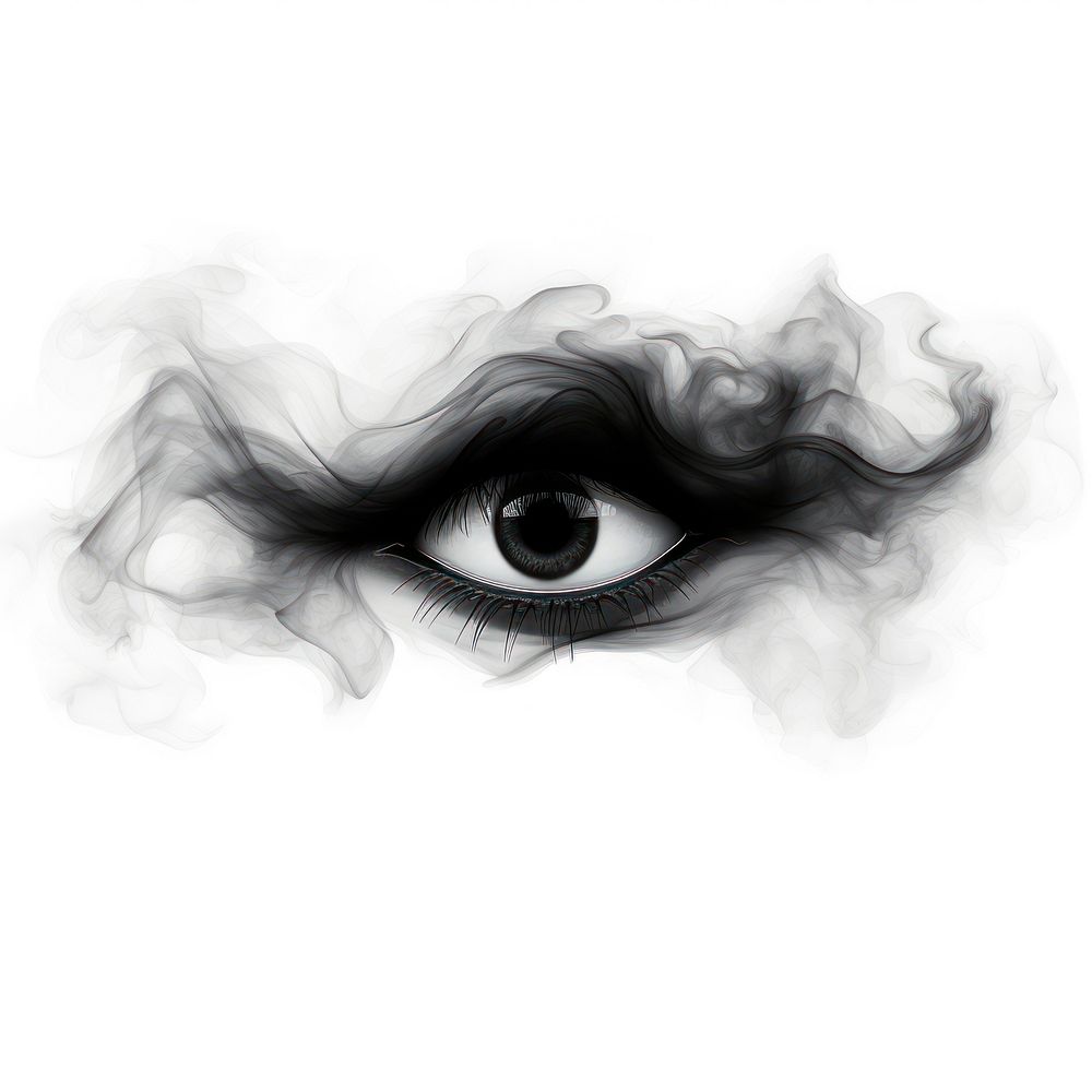Abstract smoke of storm drawing sketch black.