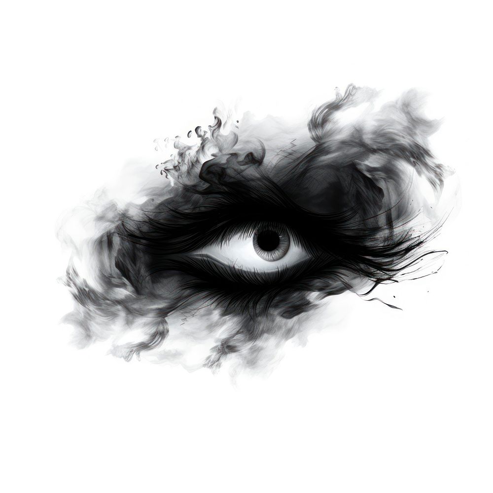 Abstract smoke of storm portrait drawing sketch.