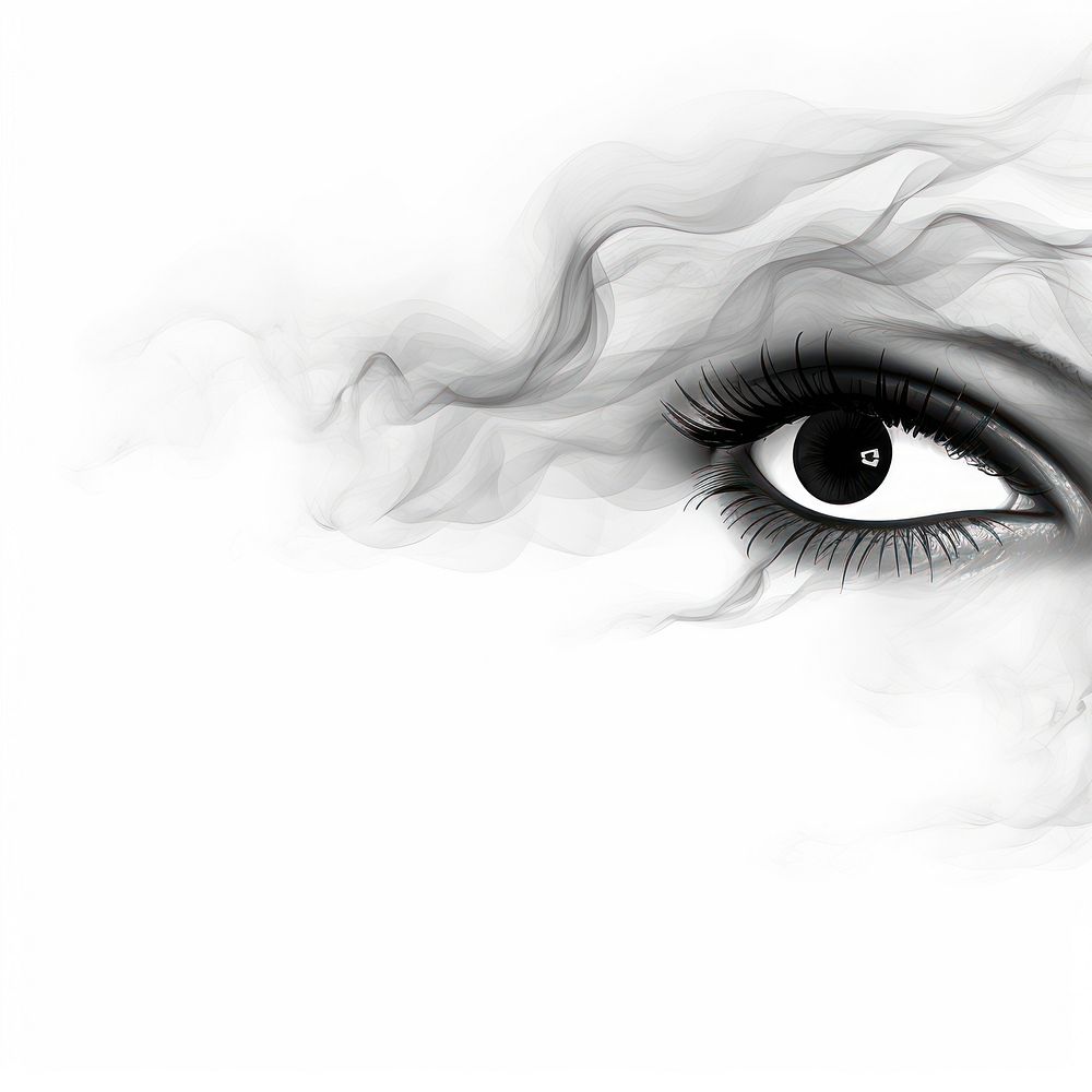 Abstract smoke of storm drawing sketch white.