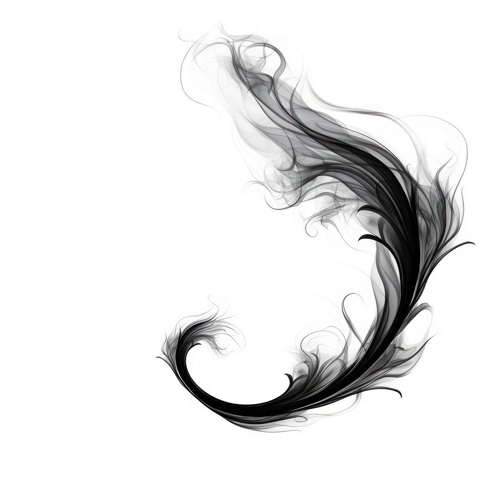 Abstract smoke of palm pattern black white.