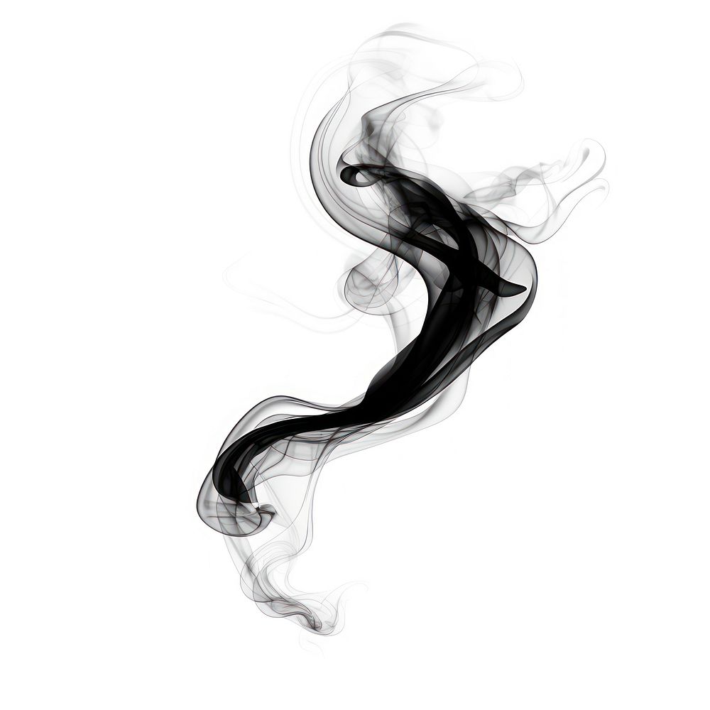 Abstract smoke of pen black white white background.