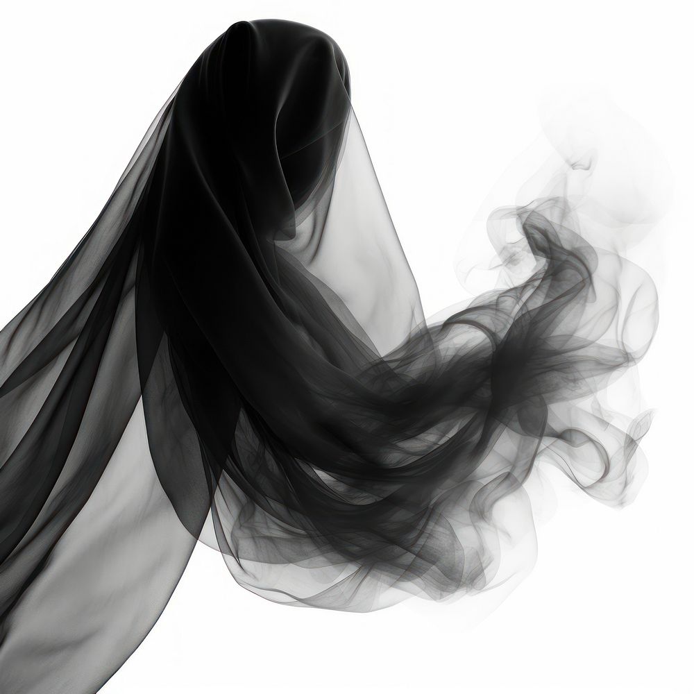 Abstract smoke of wedding black white veil.
