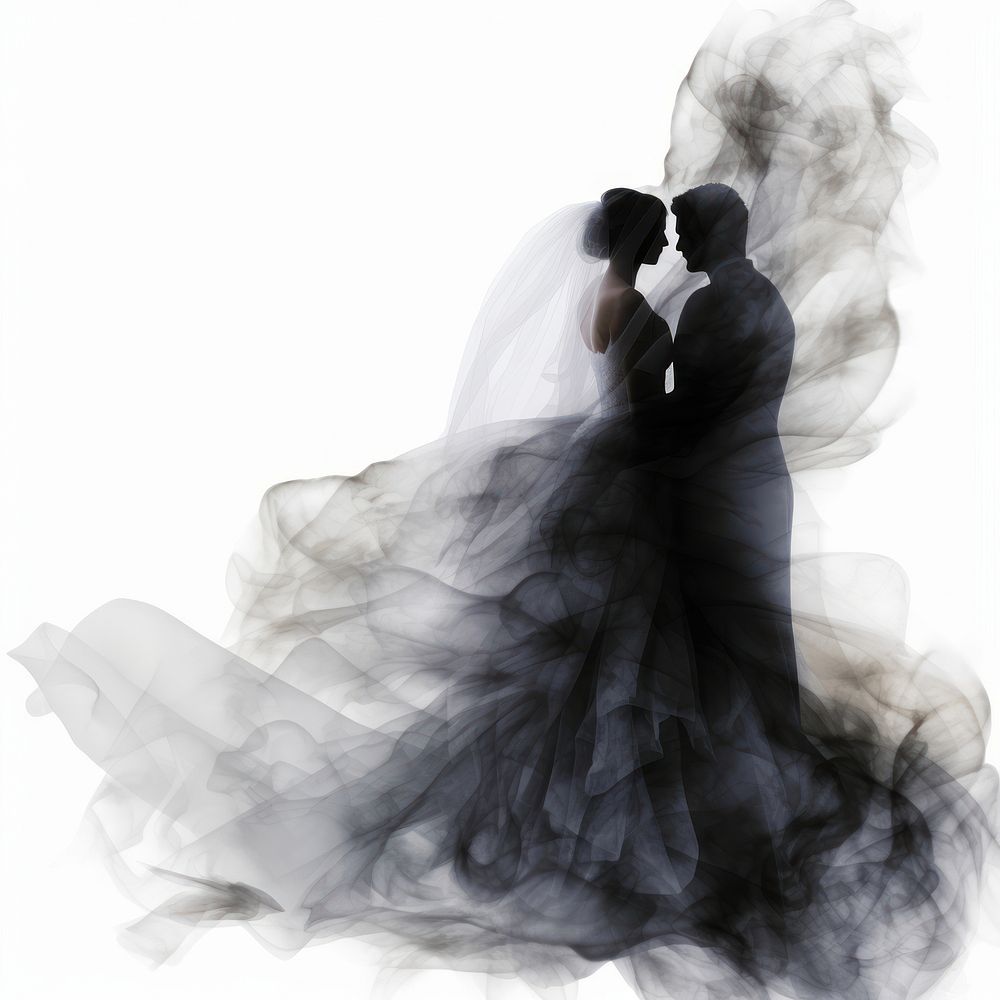 Abstract smoke of wedding silhouette fashion adult.