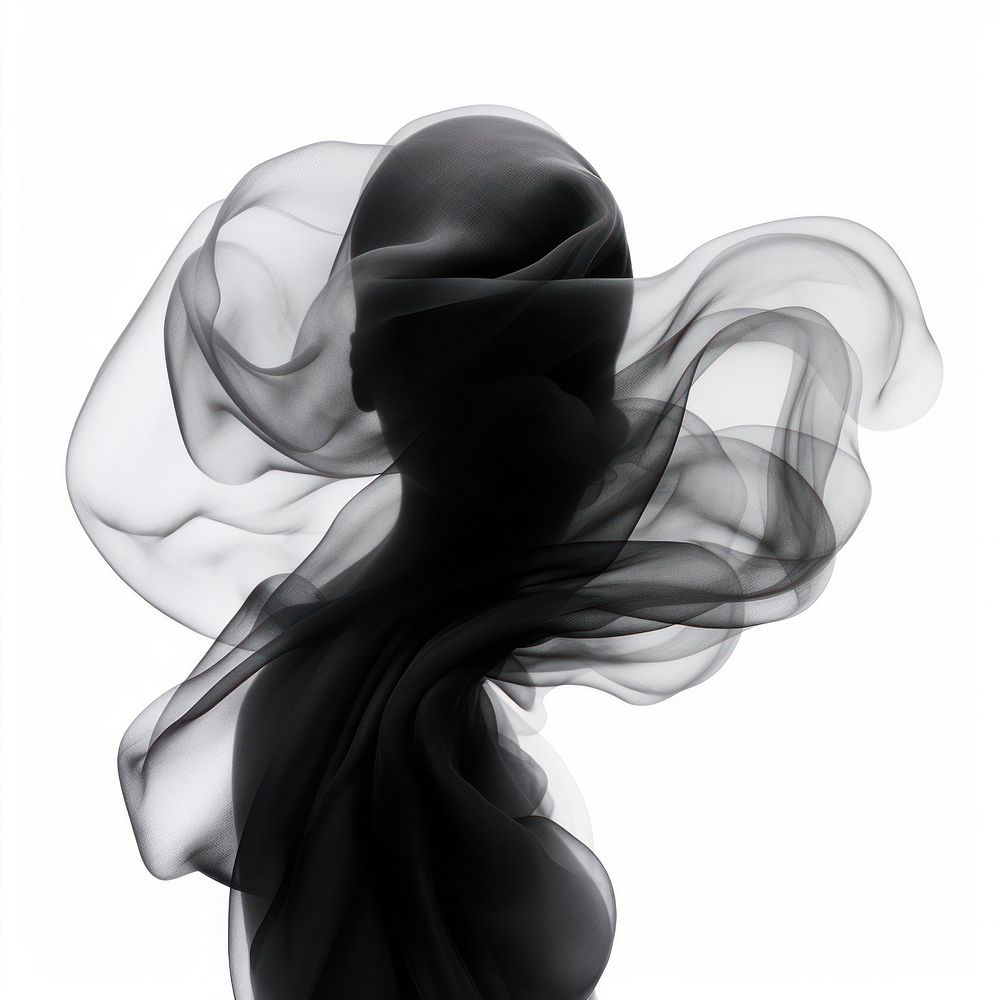 Abstract smoke of wedding veil black adult.