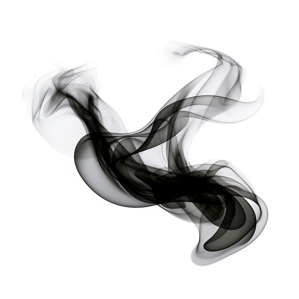 Abstract smoke of twisted shape black white.