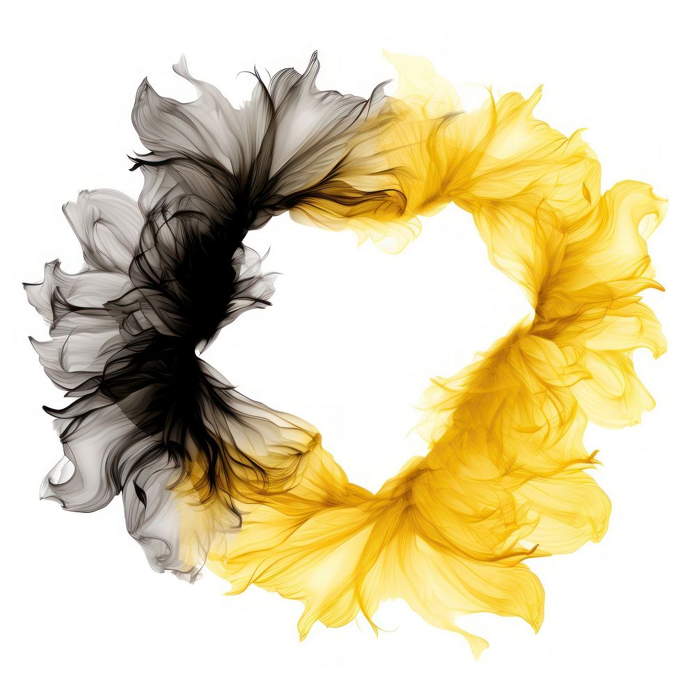 Abstract smoke of sunflower shape white background accessories.