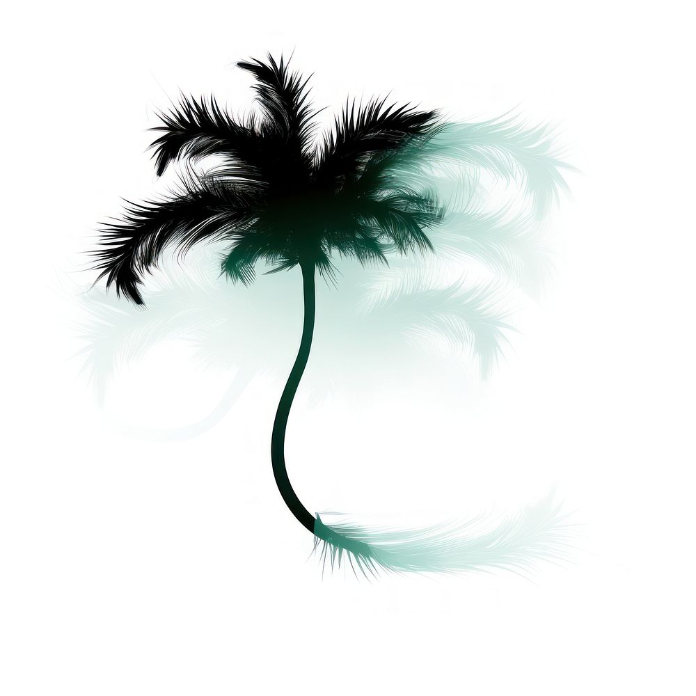 Abstract smoke of coconut tree silhouette plant.