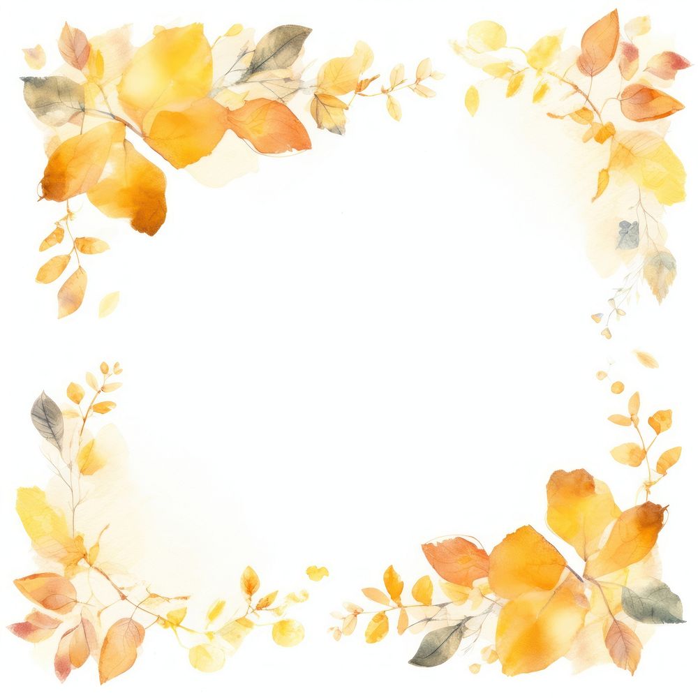 Leaf border watercolor backgrounds pattern autumn.