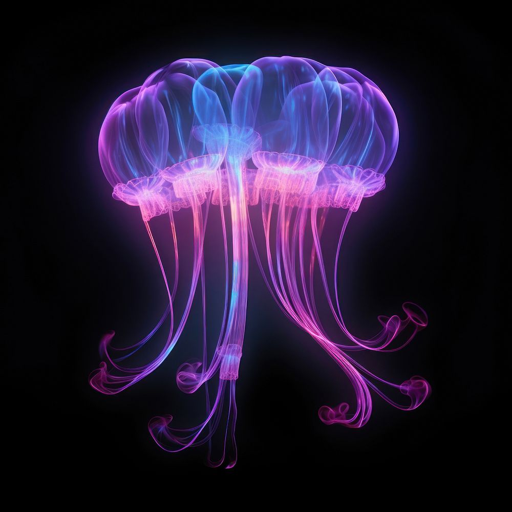 Abstract smoke of jelly transparent jellyfish purple.
