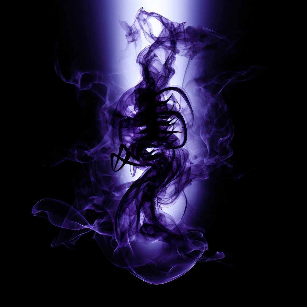 Abstract smoke of scorpion purple violet illuminated.