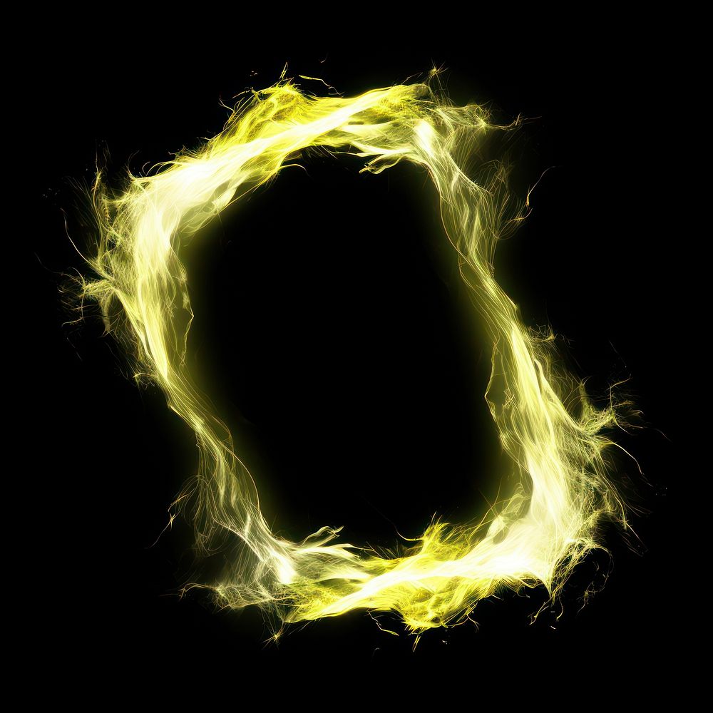 Abstract smoke of lightning yellow shape fire.