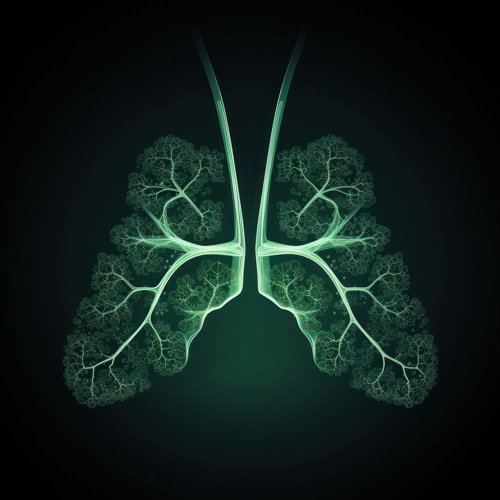 Abstract smoke of lungs green accessories tomography.