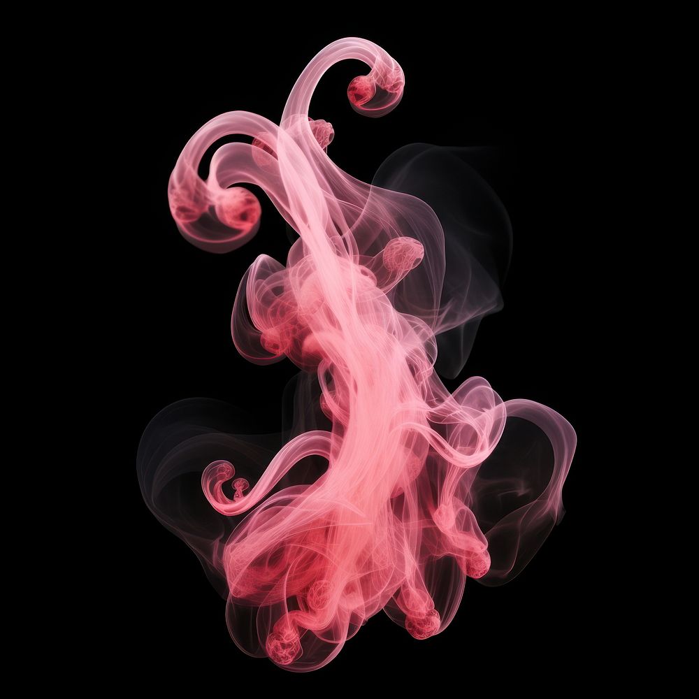 Abstract smoke of octopus pink chandelier ethereal.