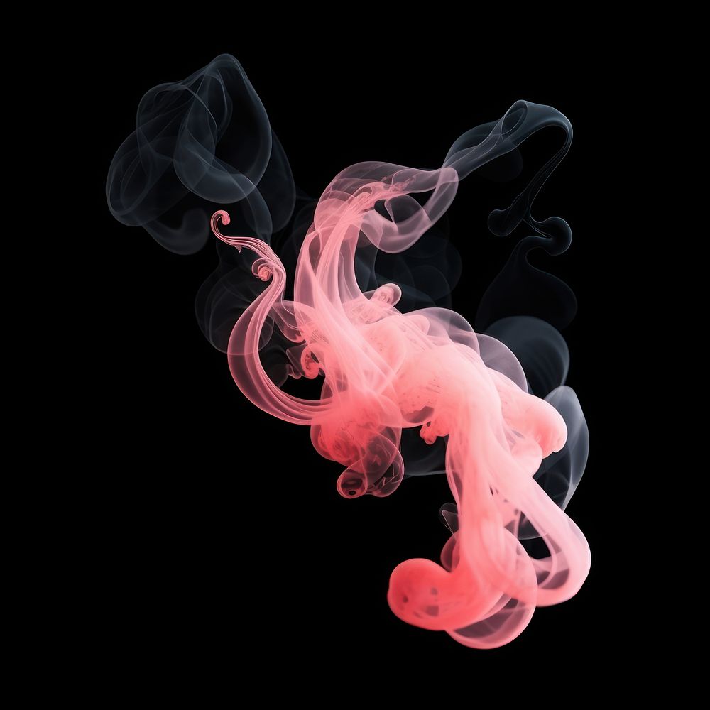 Abstract smoke of octopus pink chandelier jellyfish.