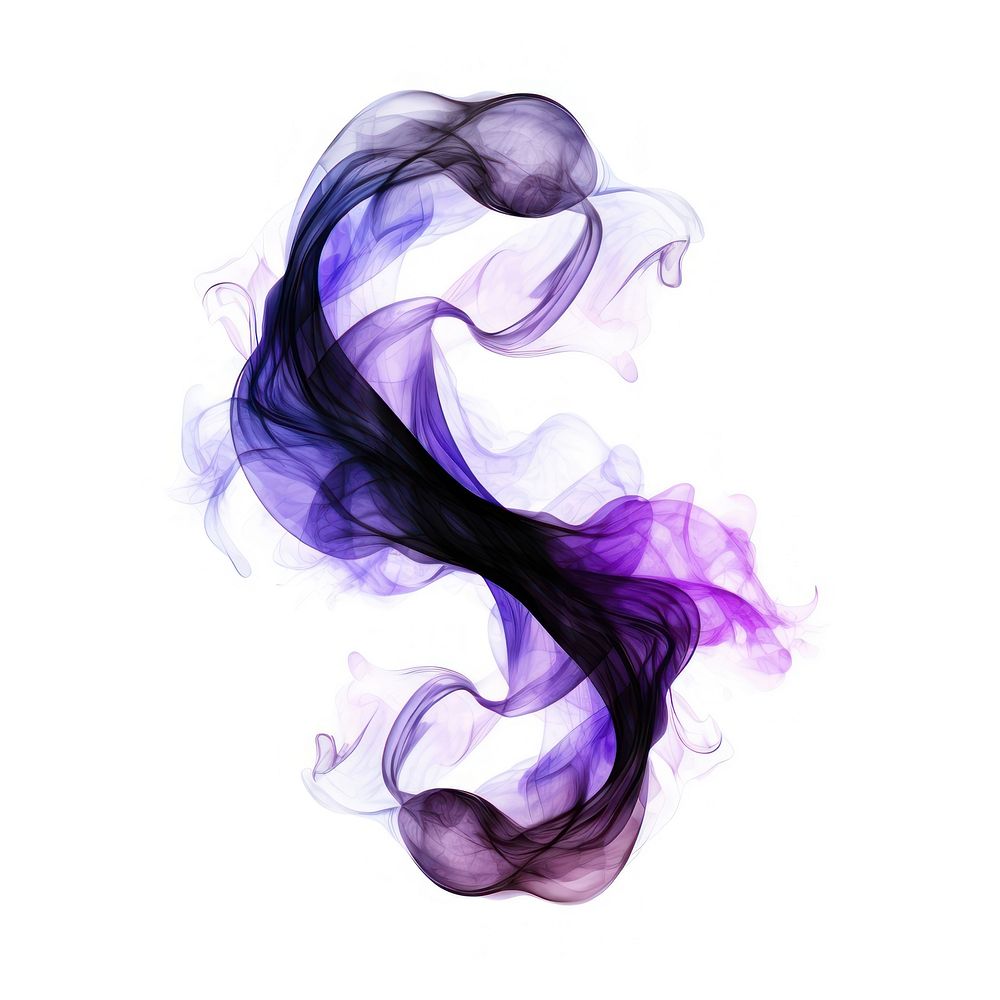 Abstract smoke of infinity purple shape white background.