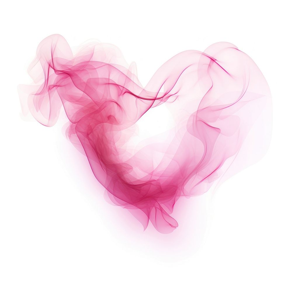 Abstract smoke of heart pink white background creativity.