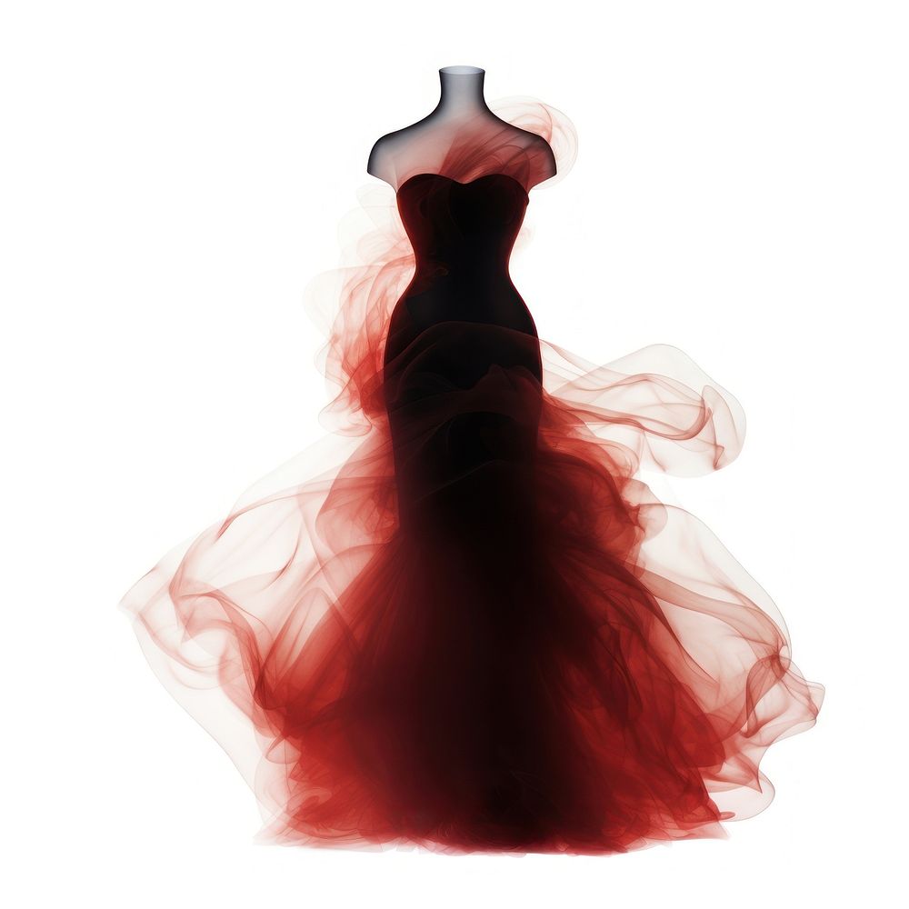 Abstract smoke of dress fashion gown red.