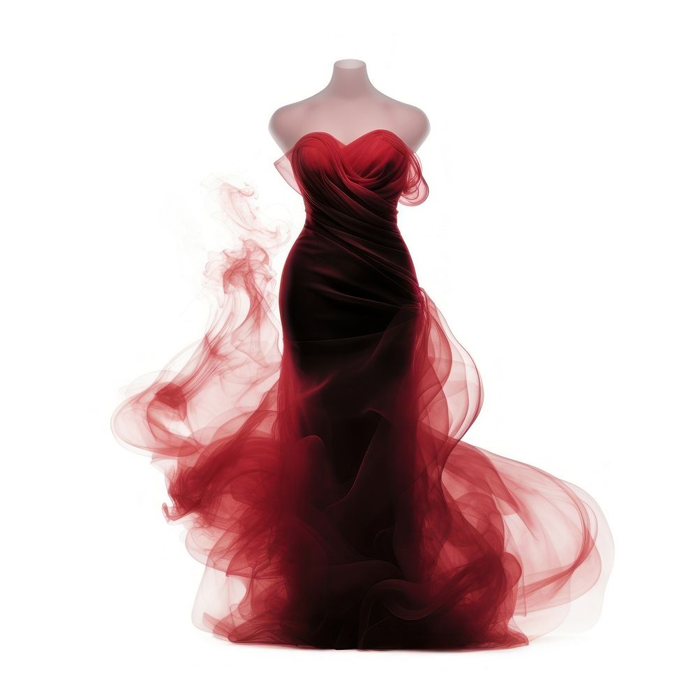 Abstract smoke of dress fashion gown red.