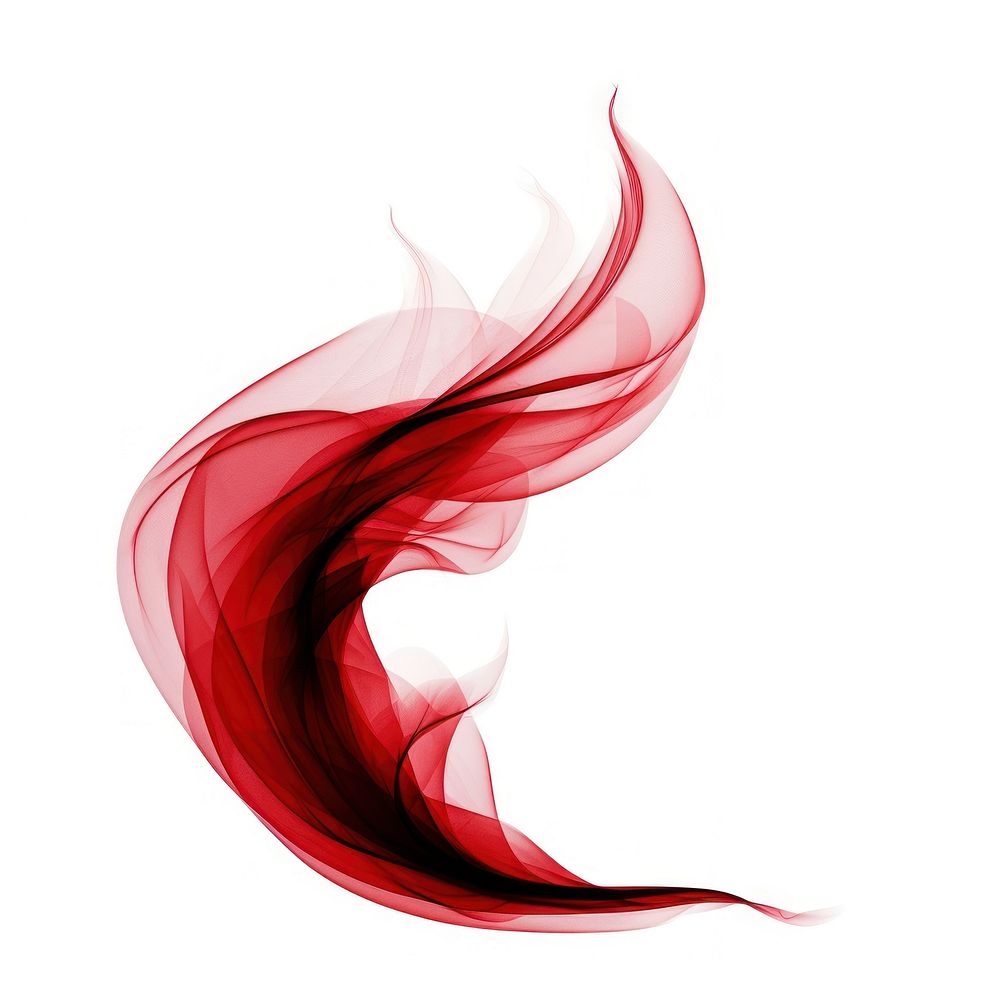 Abstract smoke of feather graphics red art.