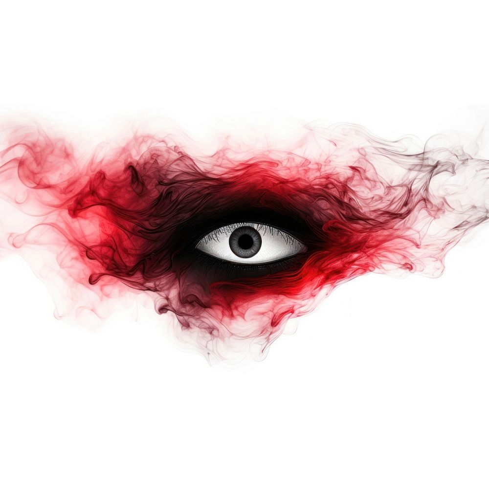 Abstract smoke of storm graphics red eye.
