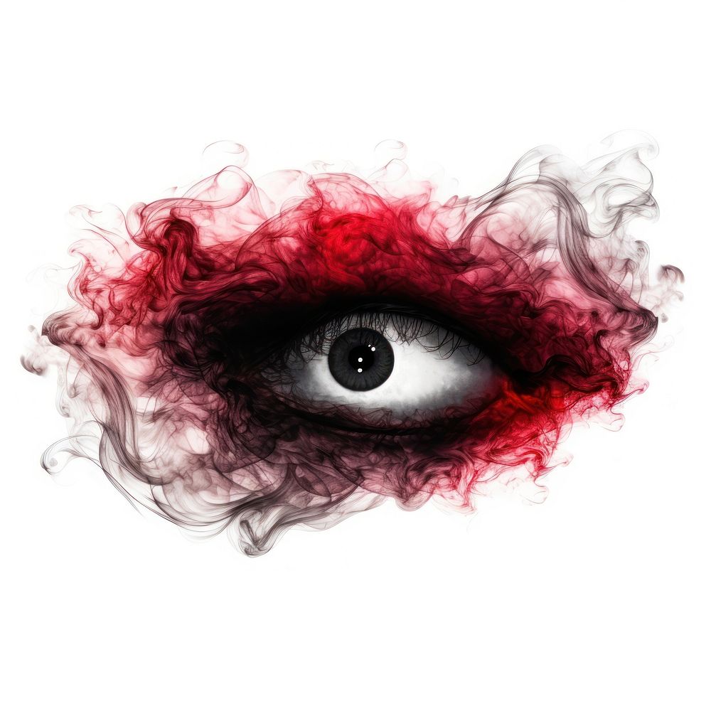 Abstract smoke of storm eye red art.