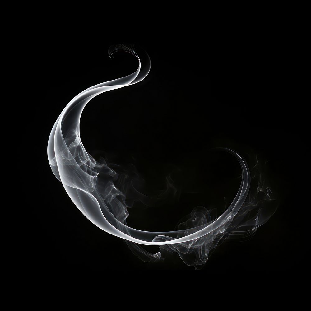 Abstract smoke of crescent shape monochrome chandelier.