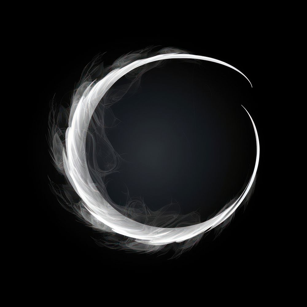Abstract smoke of crescent moon shape night.