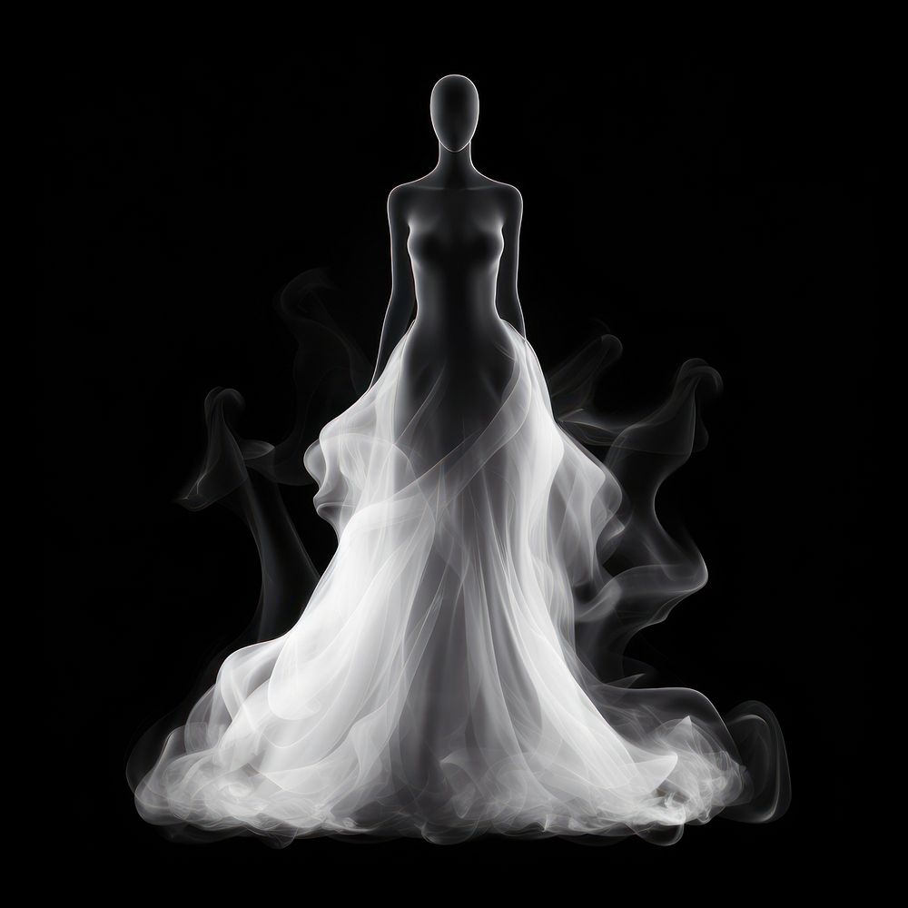 Abstract smoke of dress fashion wedding shape.