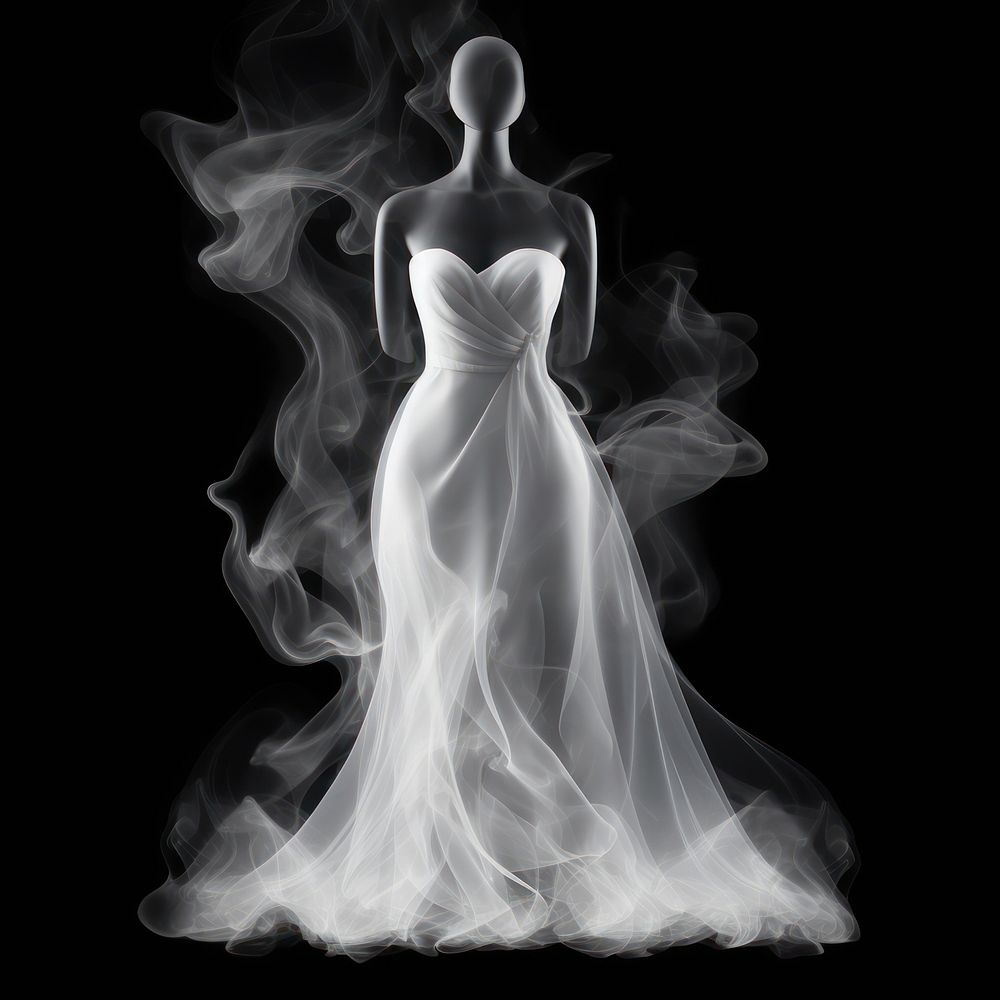 Abstract smoke of dress fashion wedding white.