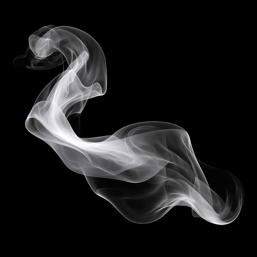 Abstract smoke of waterdrop shape white monochrome.