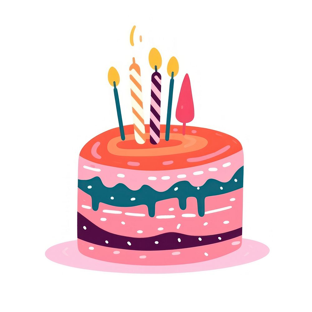 Birthday cake illustration dessert food anniversary.