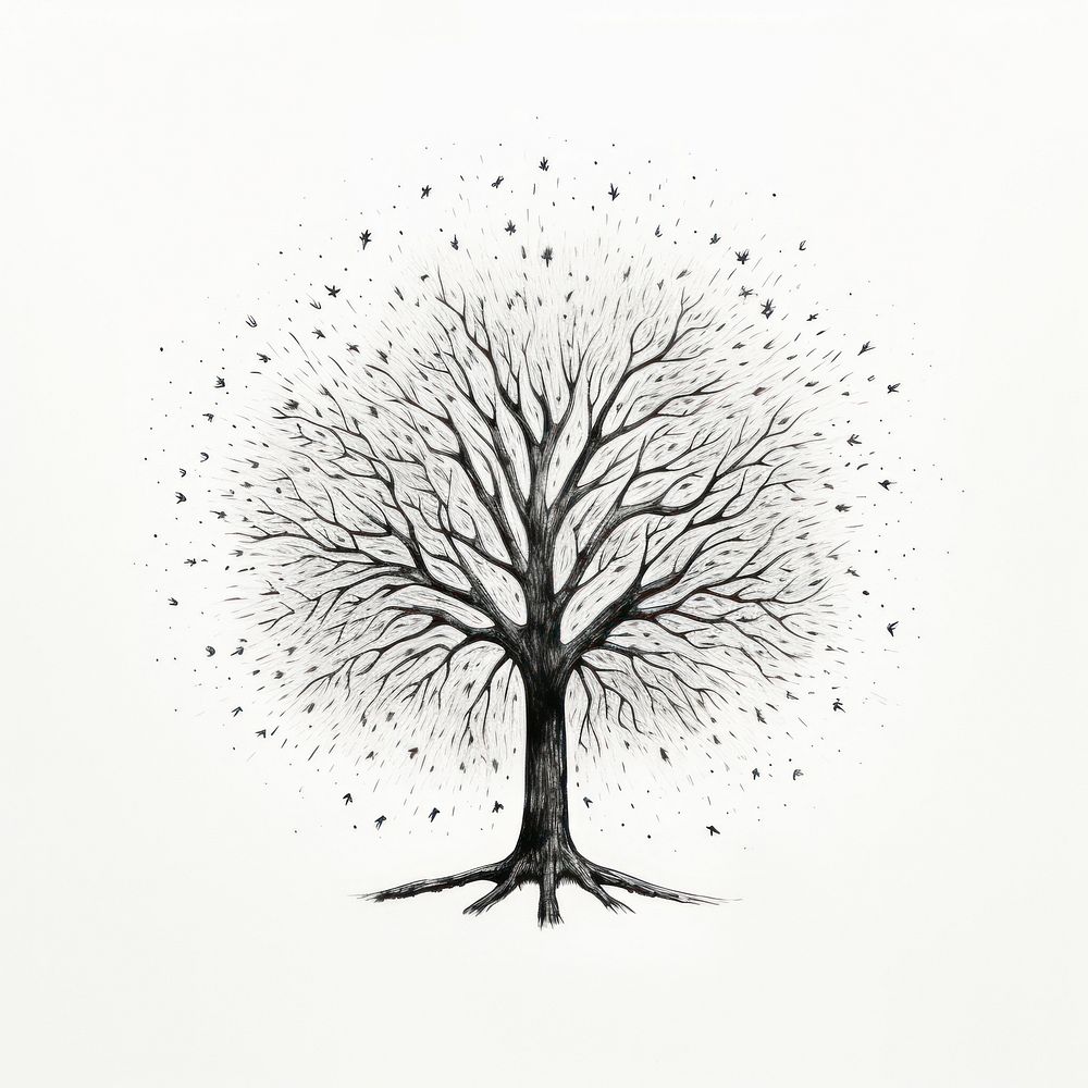 Tree drawing sketch line.