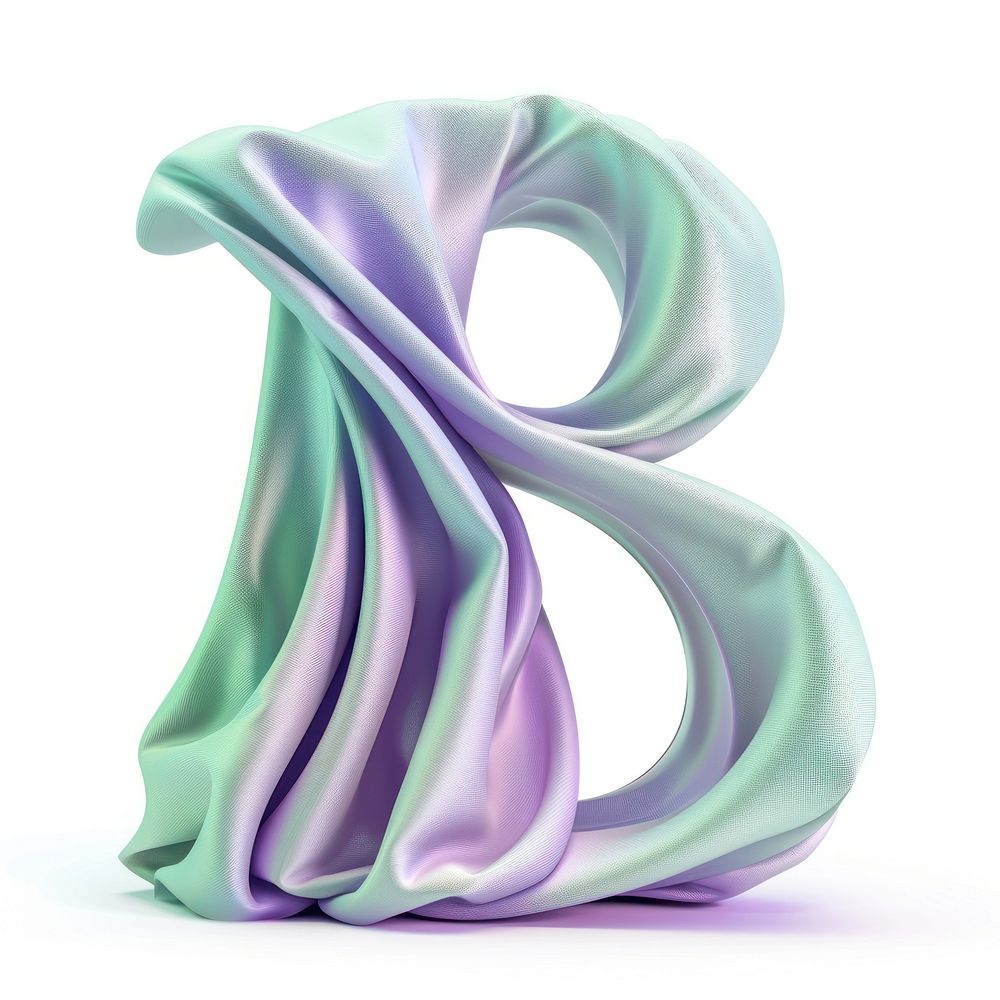 Letter B abstract purple green.