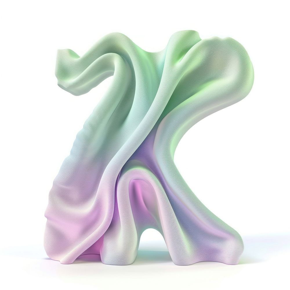 Letter K abstract purple green.