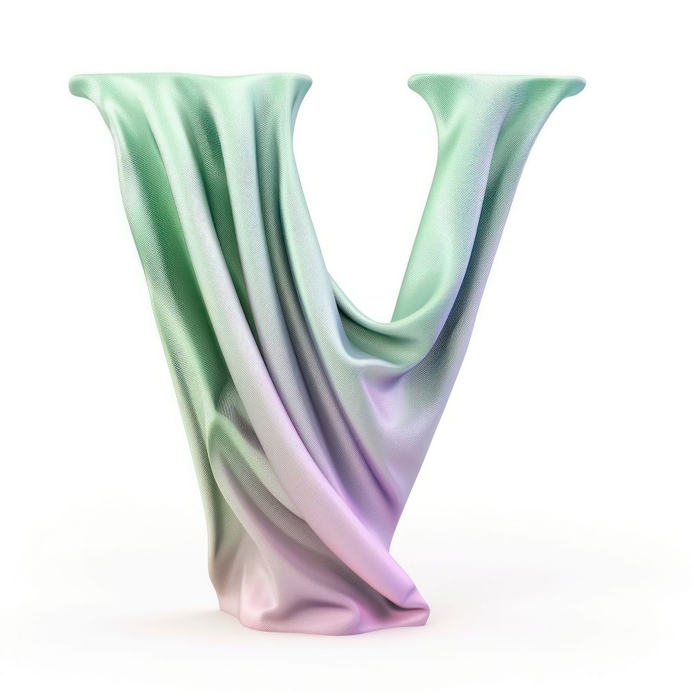 Letter V abstract purple green.