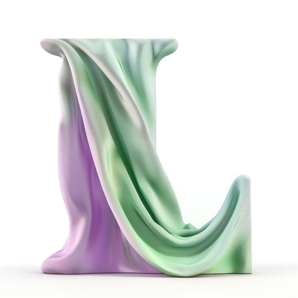 Letter L abstract purple green.