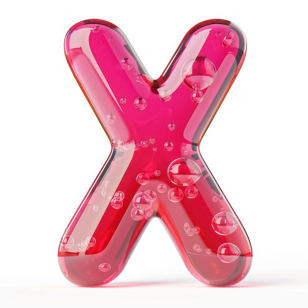 Letter X shape pink red.