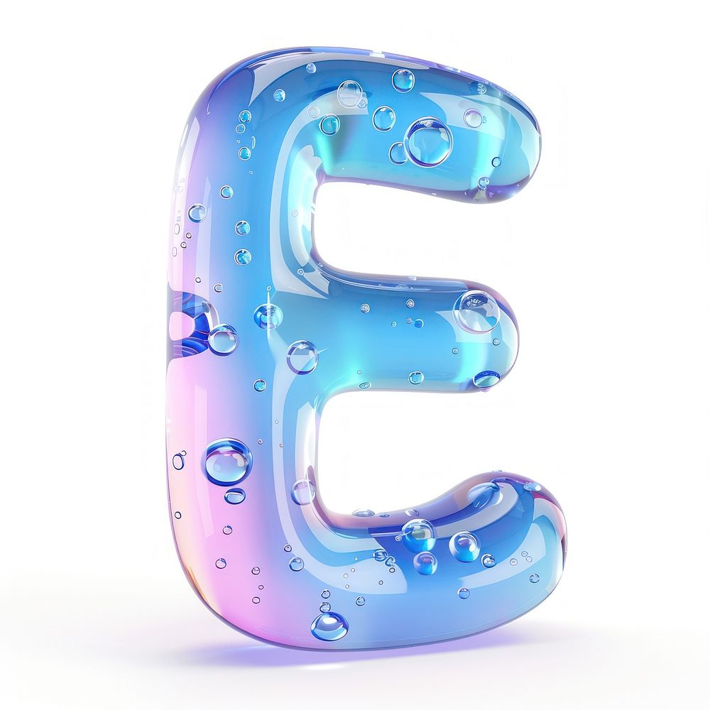 Letter E bubble number symbol.