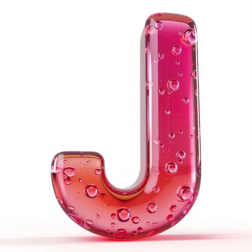 Letter J symbol number pink.