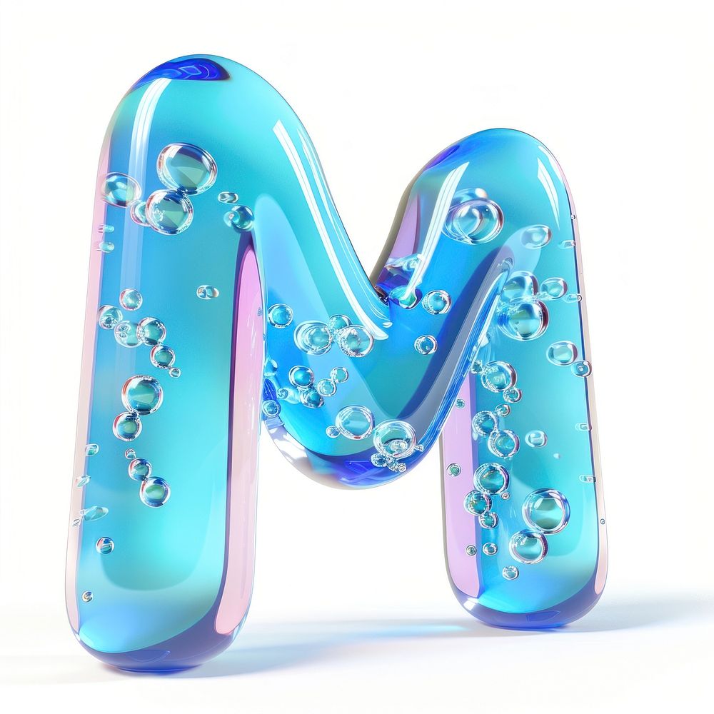 Letter M symbol blue white background.