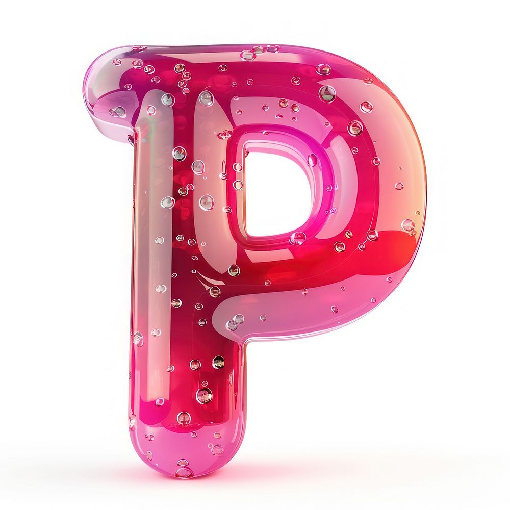 Letter P number symbol pink.