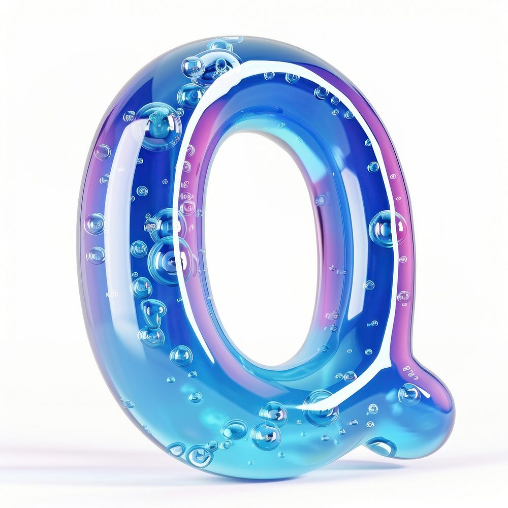 Letter Q number bubble symbol.