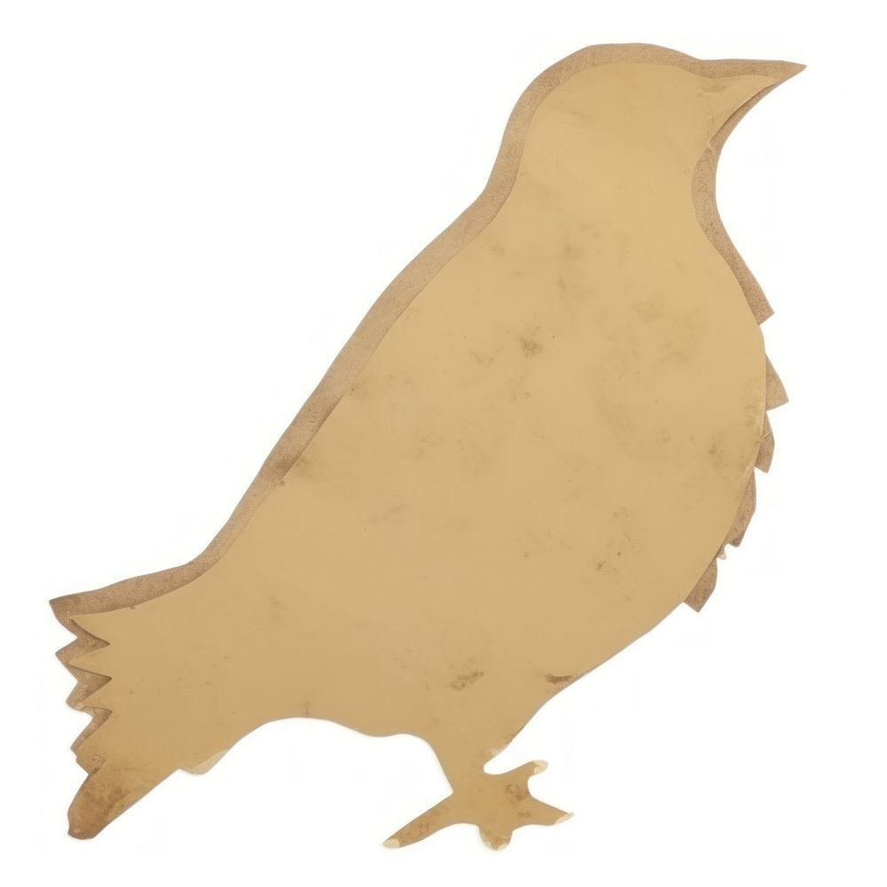 Bird shape ripped paper animal white background wildlife.