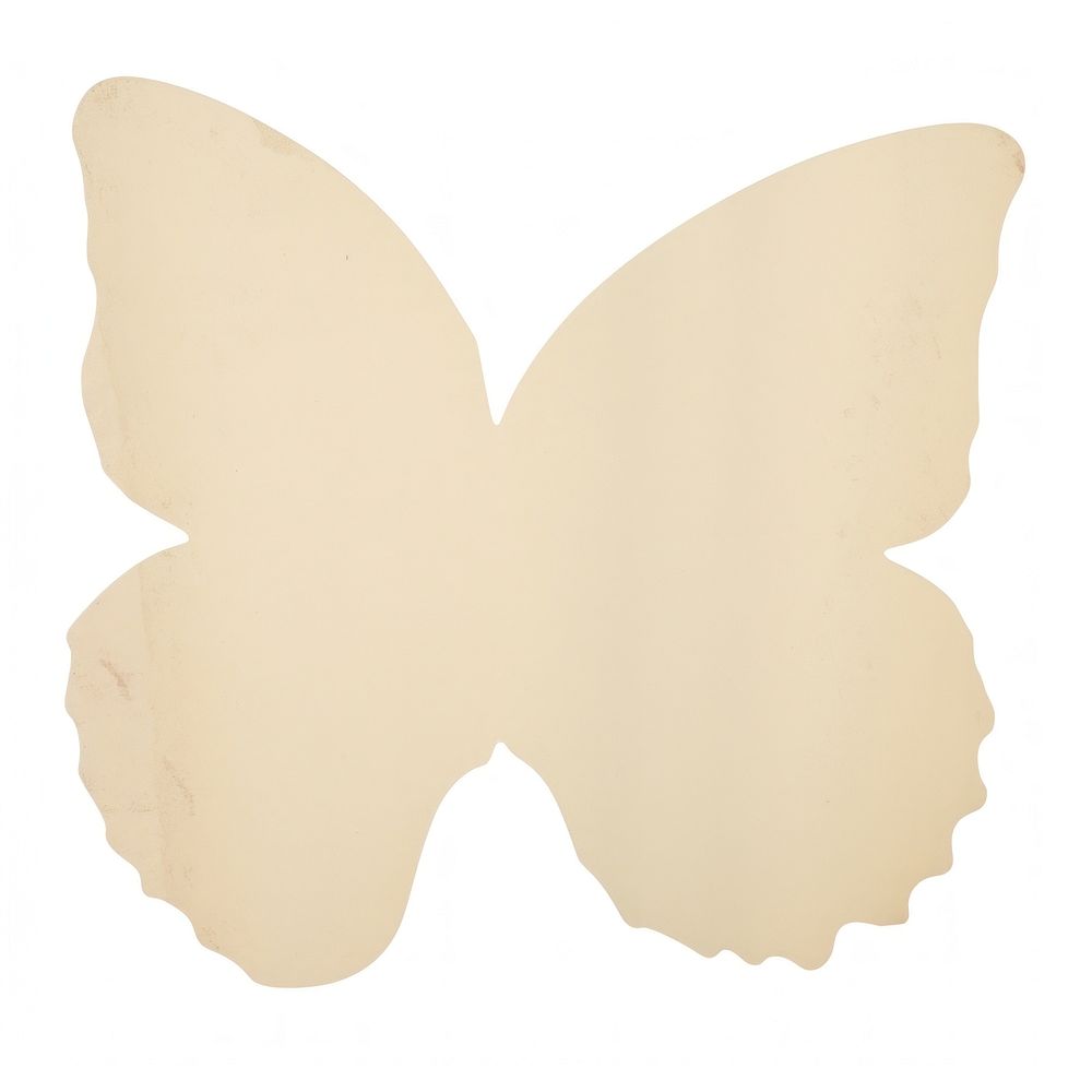 Butterfly shape ripped paper white background pattern yellow.