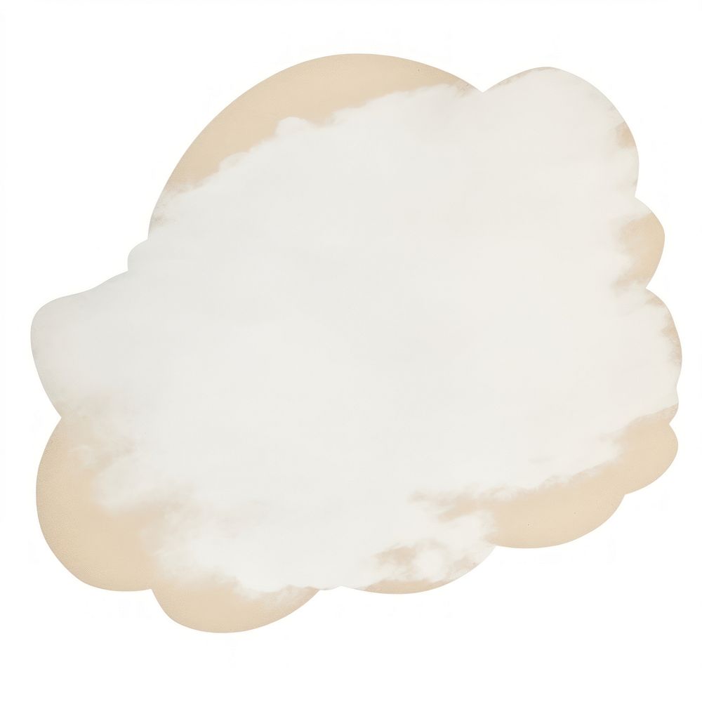 Cloud shape ripped paper white white background moustache.