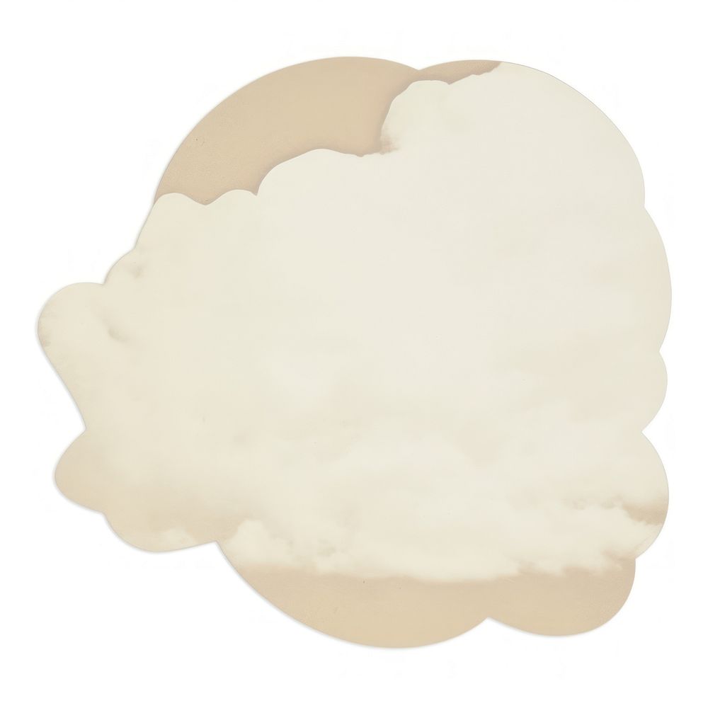 Cloud shape ripped paper white white background dishware.