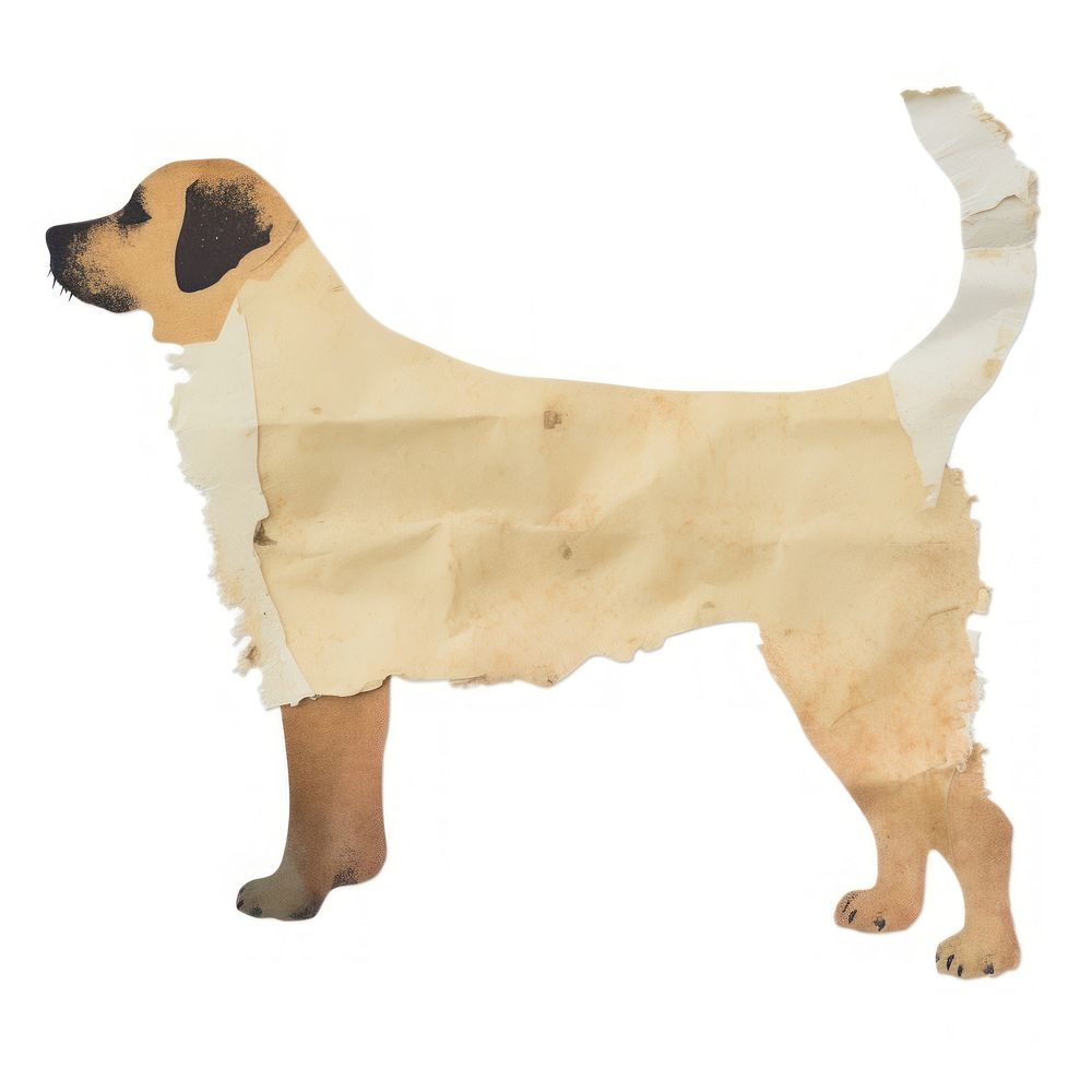 Dog shape ripped paper animal mammal pet.