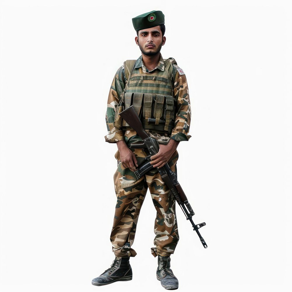 Photo of a soldier Pakistani military weapon adult.